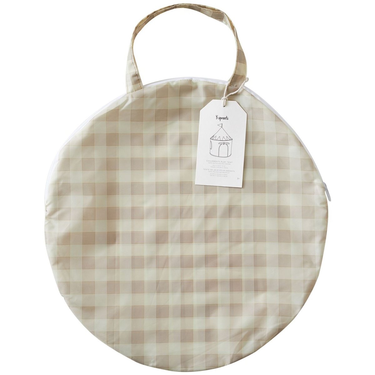 Tente de jeu en tissu recyclé beige, écru, 3 SPROUTS