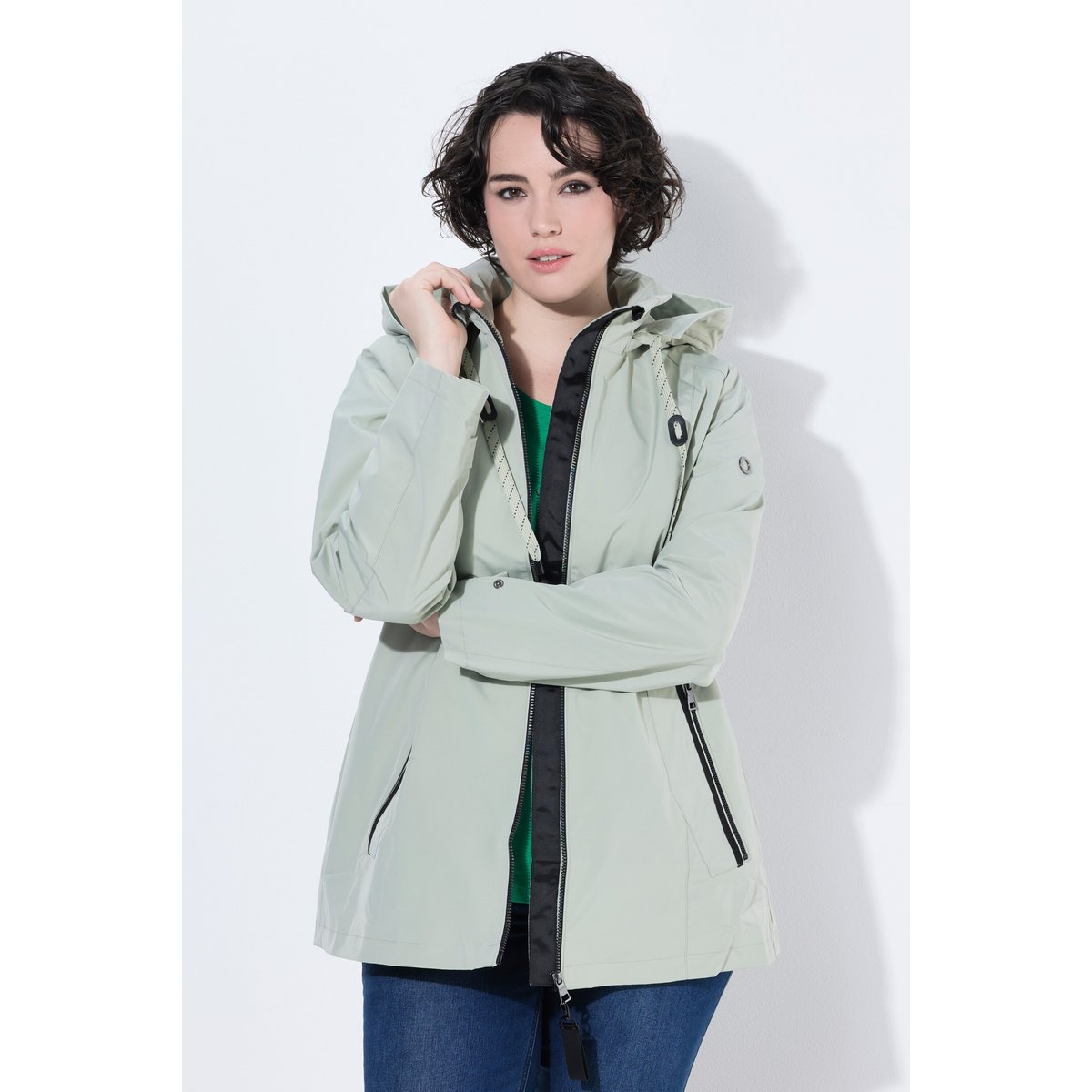 Veste technique HYPRAR à capuche sauge clair, ULLA POPKEN