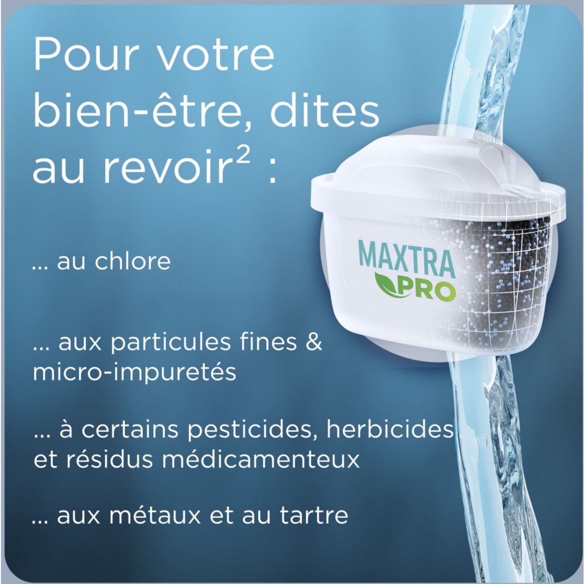 Carafe filtrante Essential bleu minéral couleur unique, BRITA