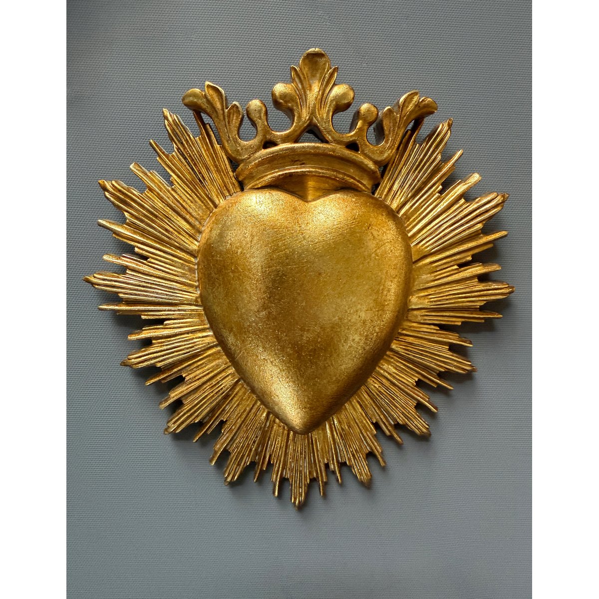 Déco murale ex-voto couronne 17.6x18cm or, EMDE