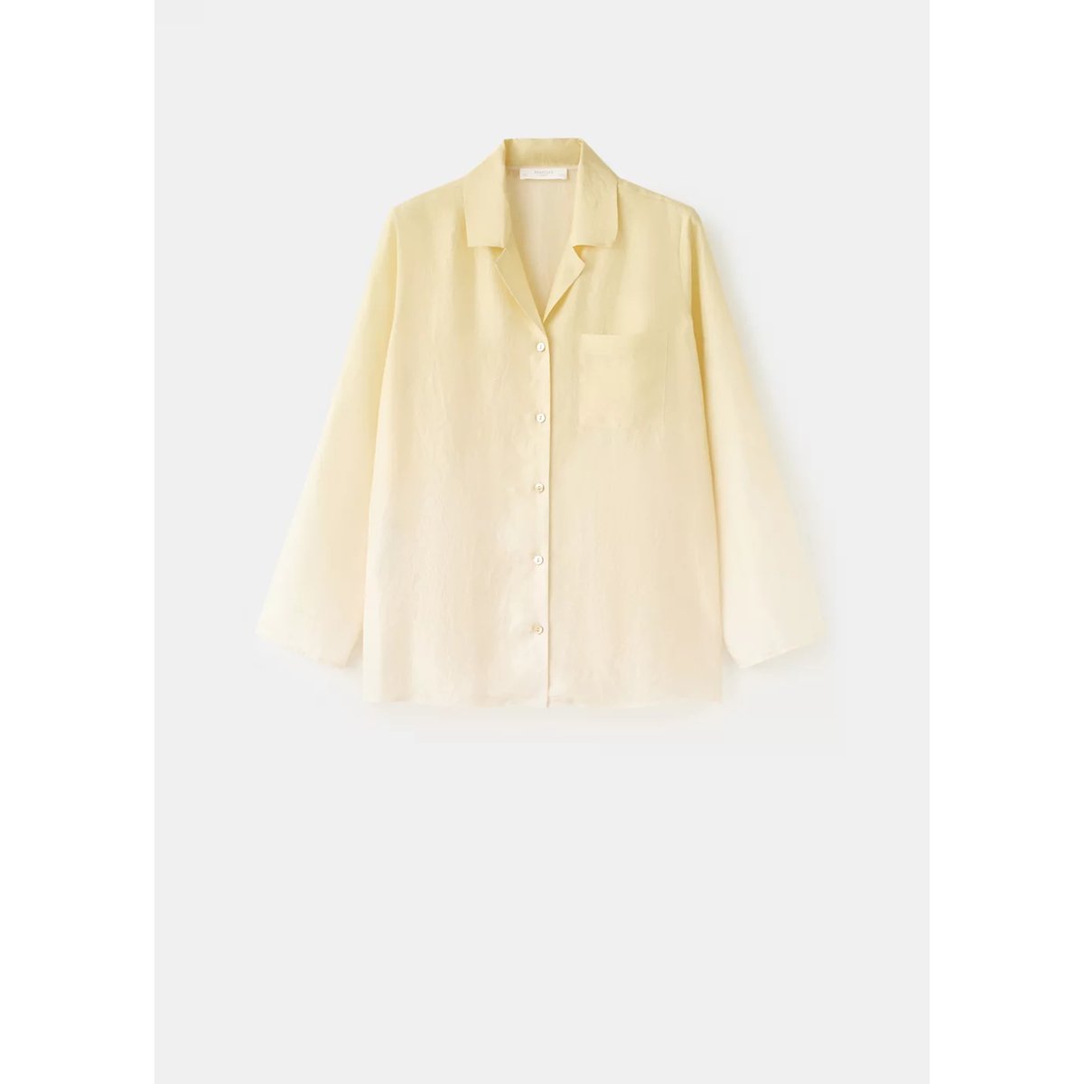 Chemise soie dégradée jaune pastel, MANGO