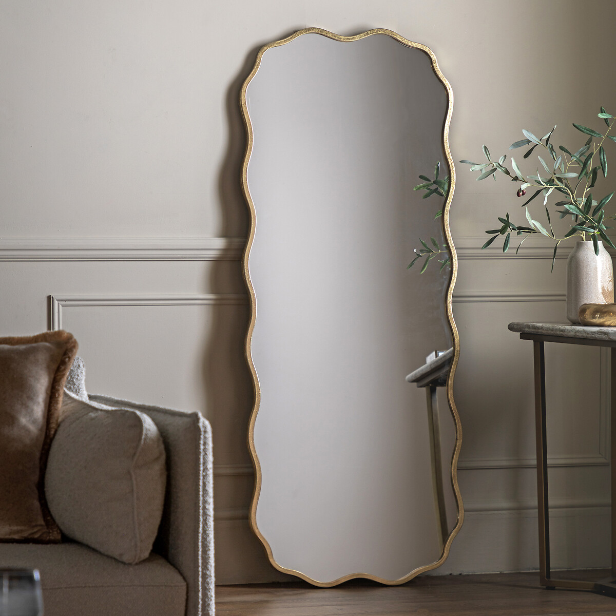 160cm Spence Contemporary Mirror in Gold gold-coloured, ÉDITÉ