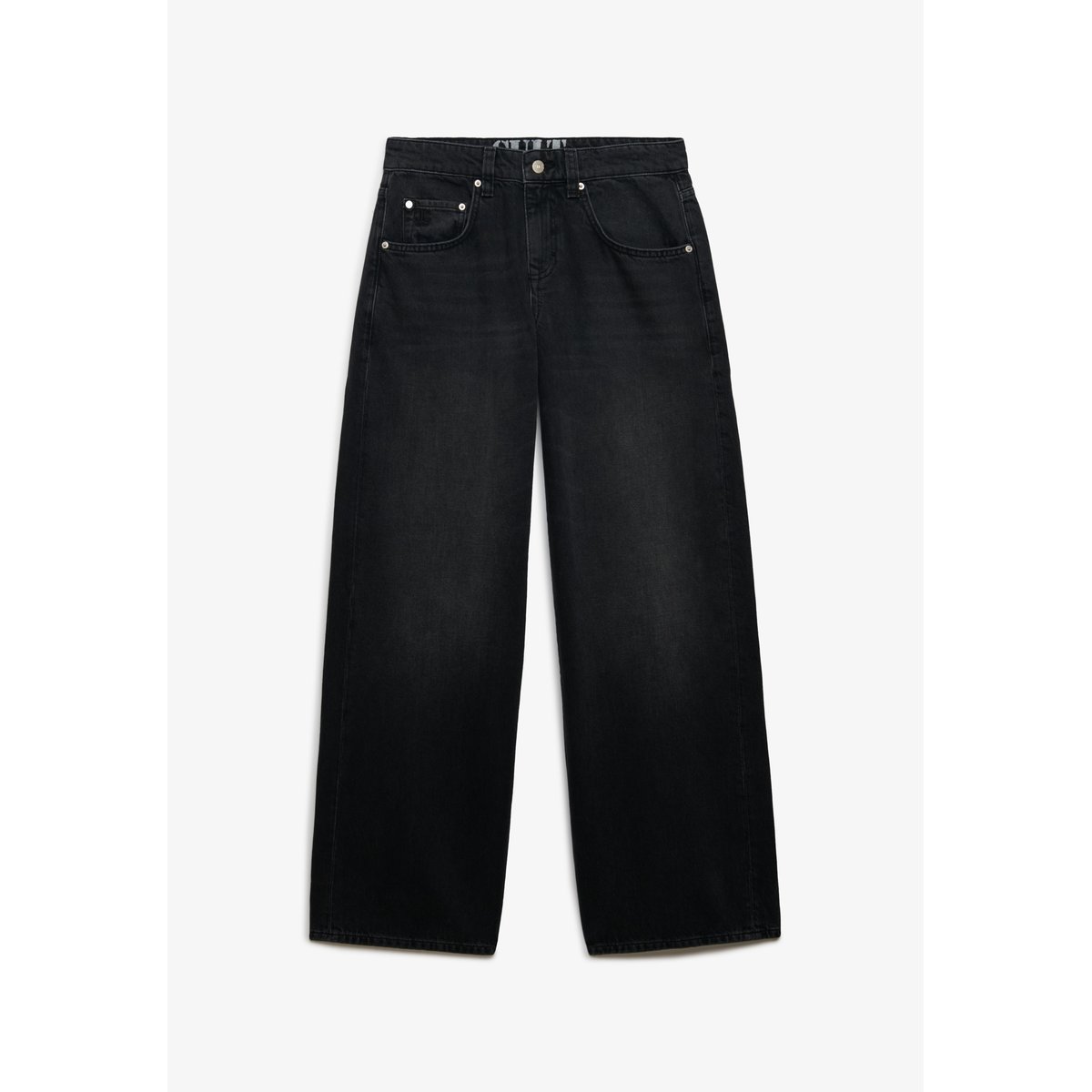 Jean Baggy Taille Moyenne noir délavé vintage, SUPERDRY