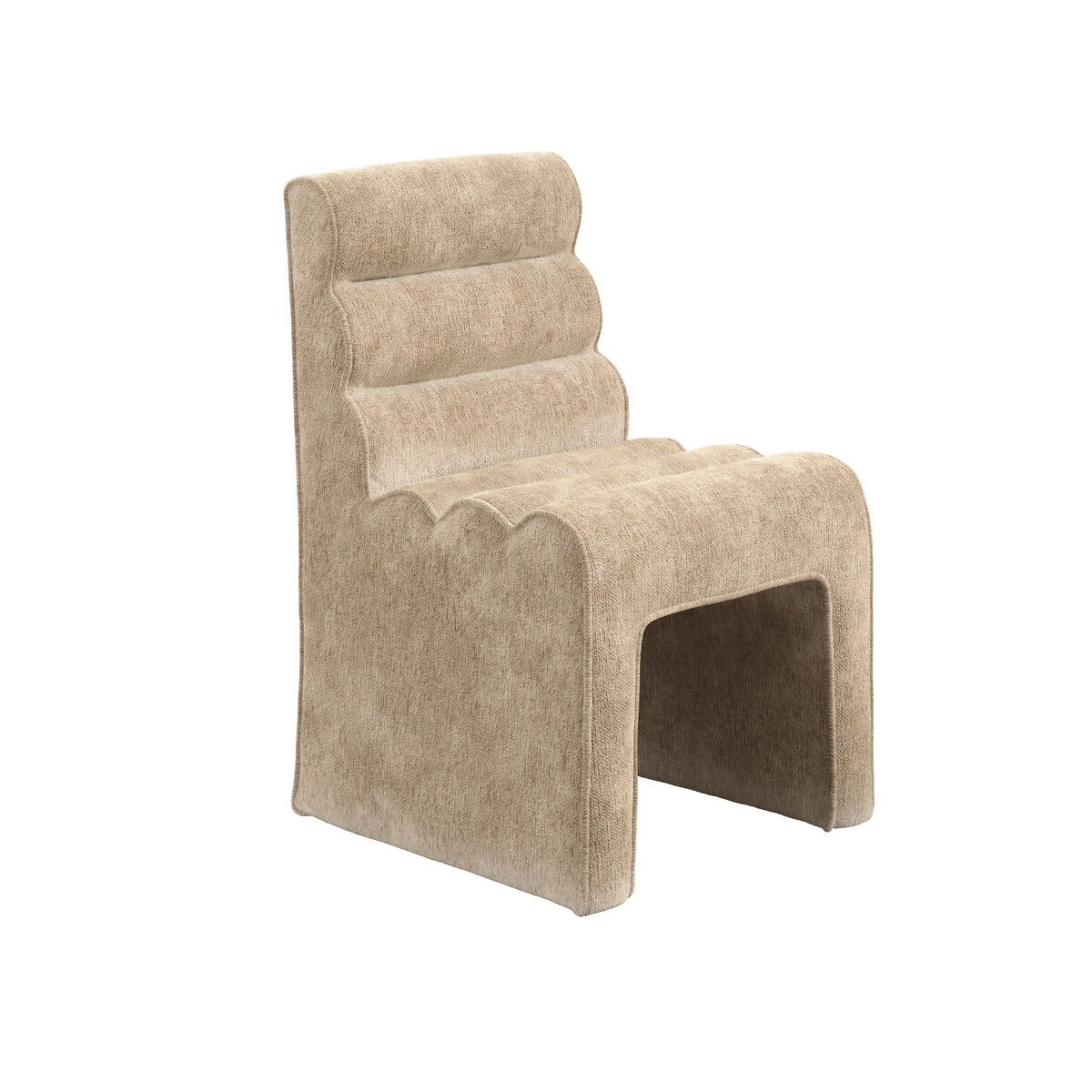 Chiara Sculptural Velvet Chenille Dining Chair beige, ÉDITÉ