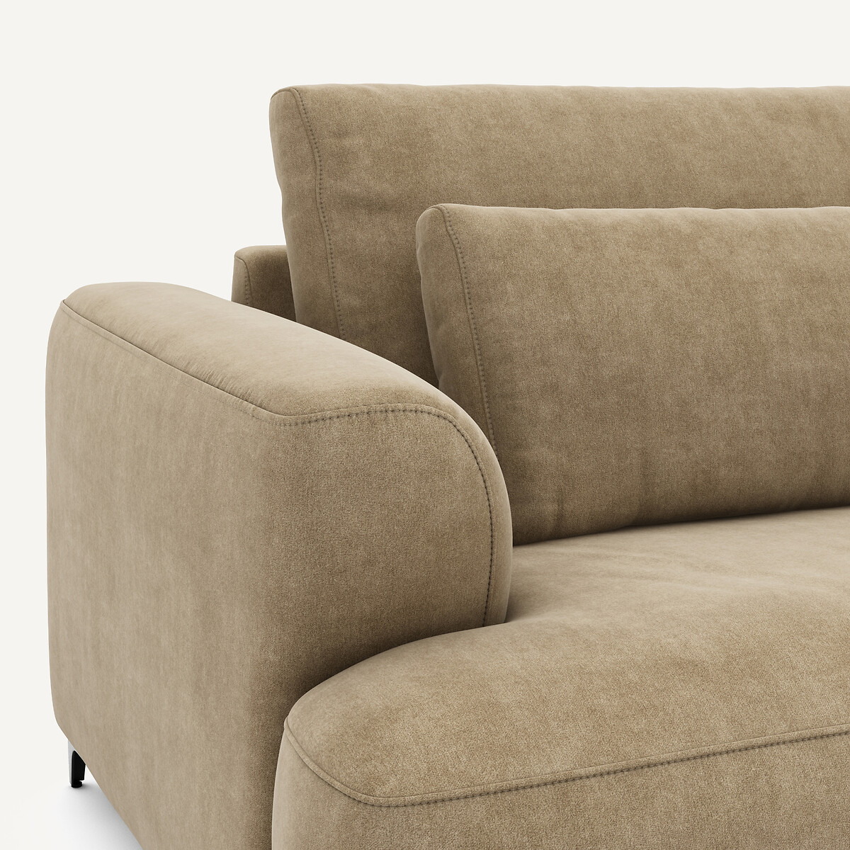 Angle droit convertible, en velours stonewashed, Marsile gris shiitaké, AM.PM