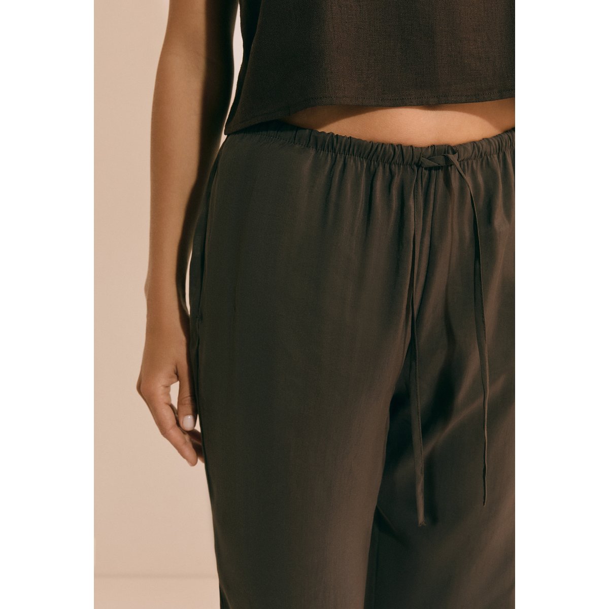 Pantalon fluide élastiqué PIETRO marron, ETAM