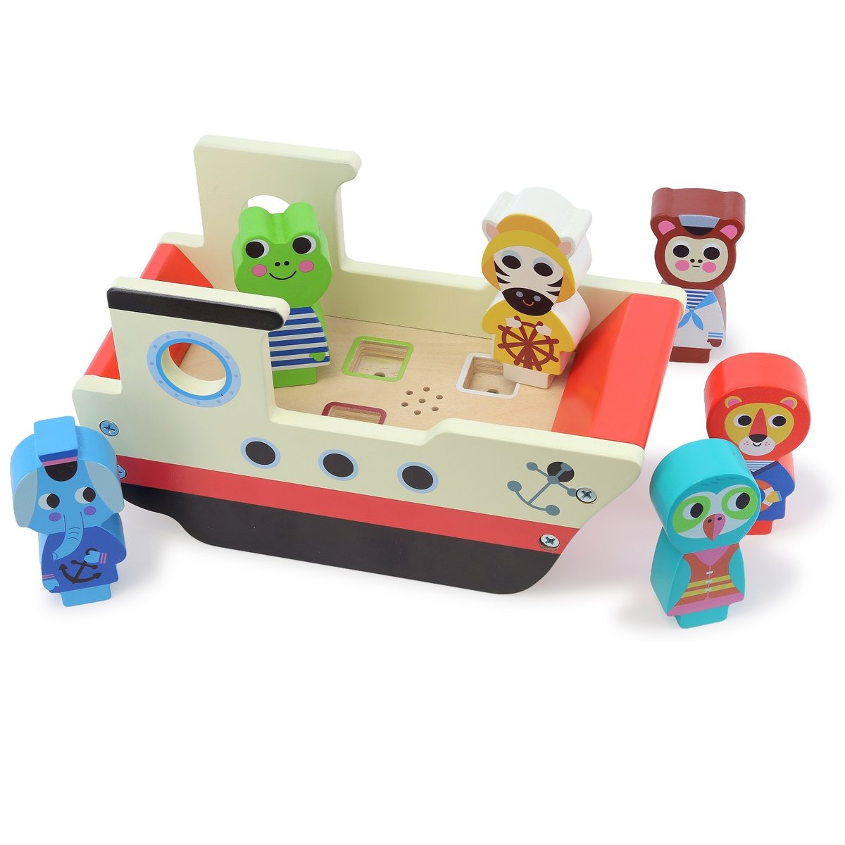 Le bateau sonore des animaux rouge, VILAC