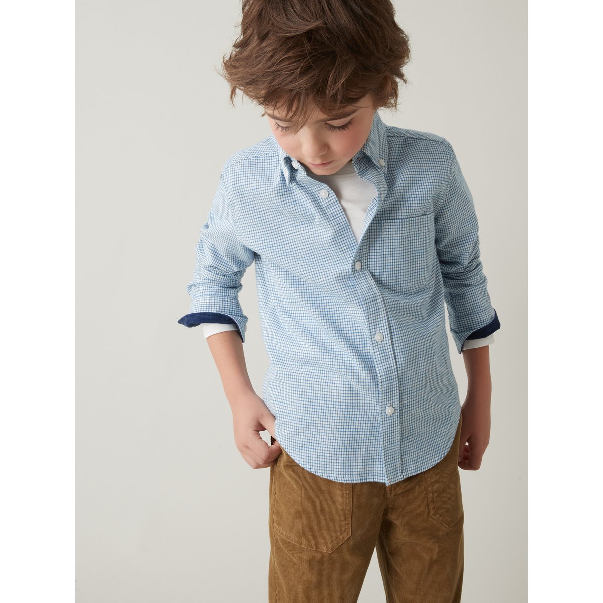 Chemise  Vichy bleu, CYRILLUS
