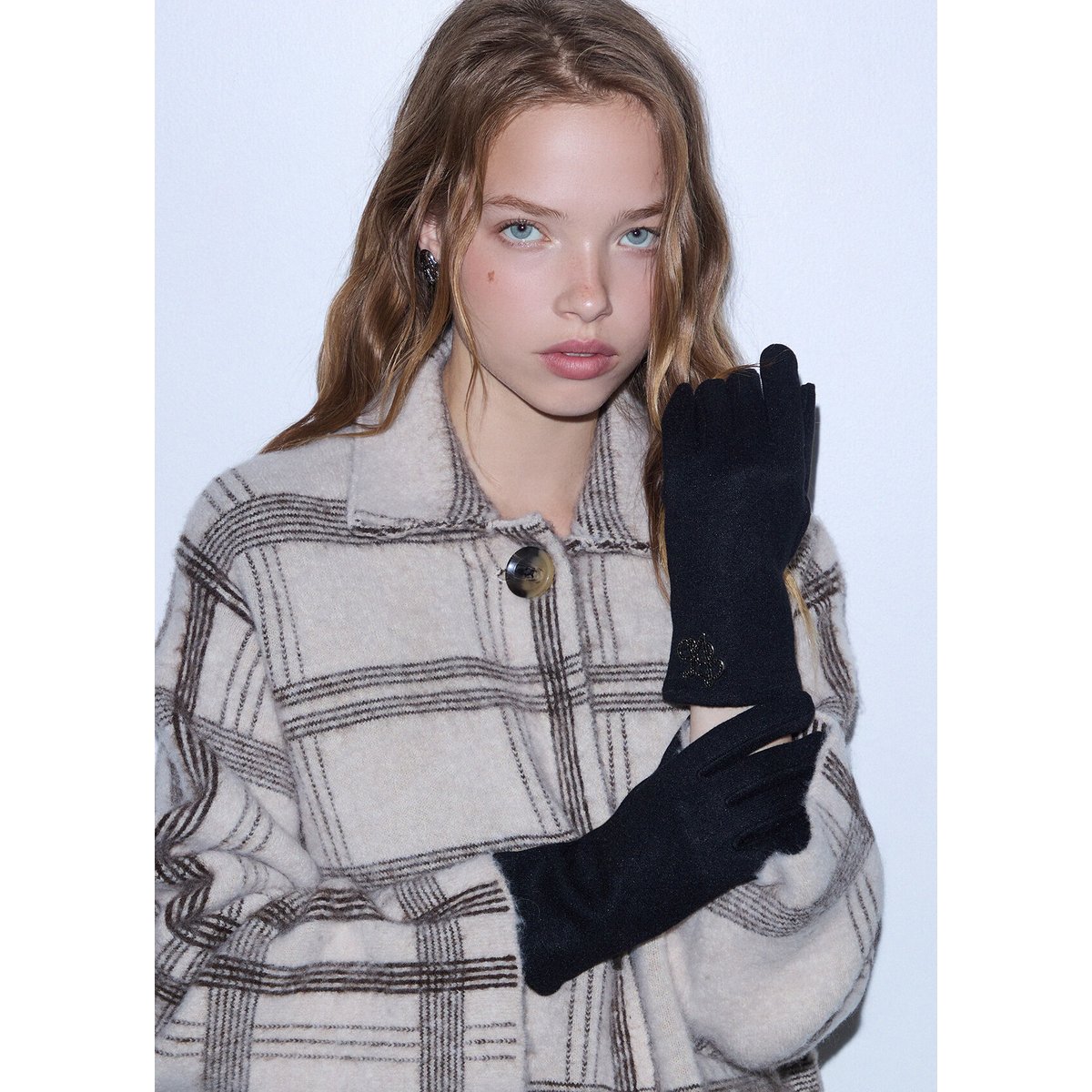 Gants avec Détails en imitation fourrure noir, LIU JO