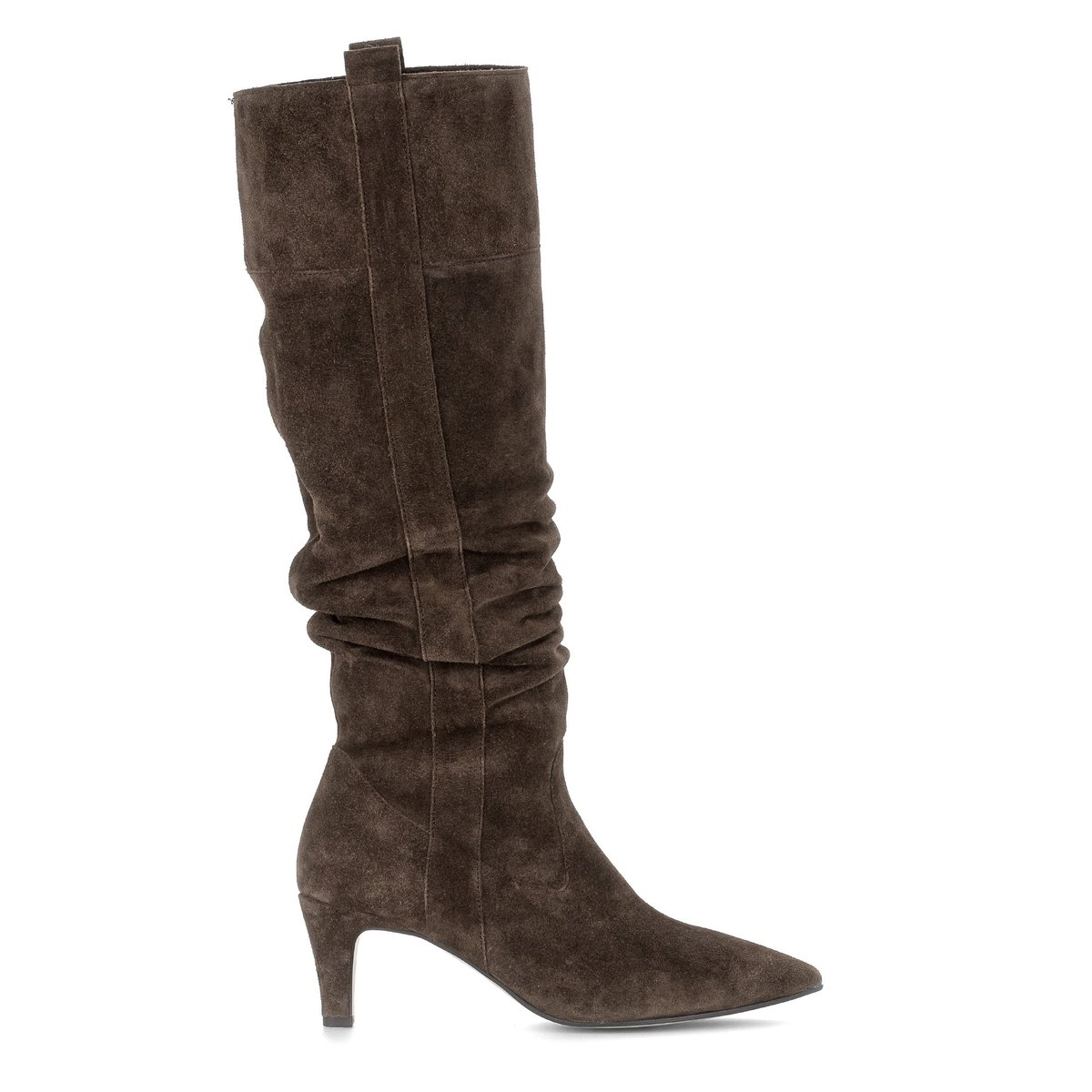 Bottes en cuir à talon décroché marron velours, GABOR