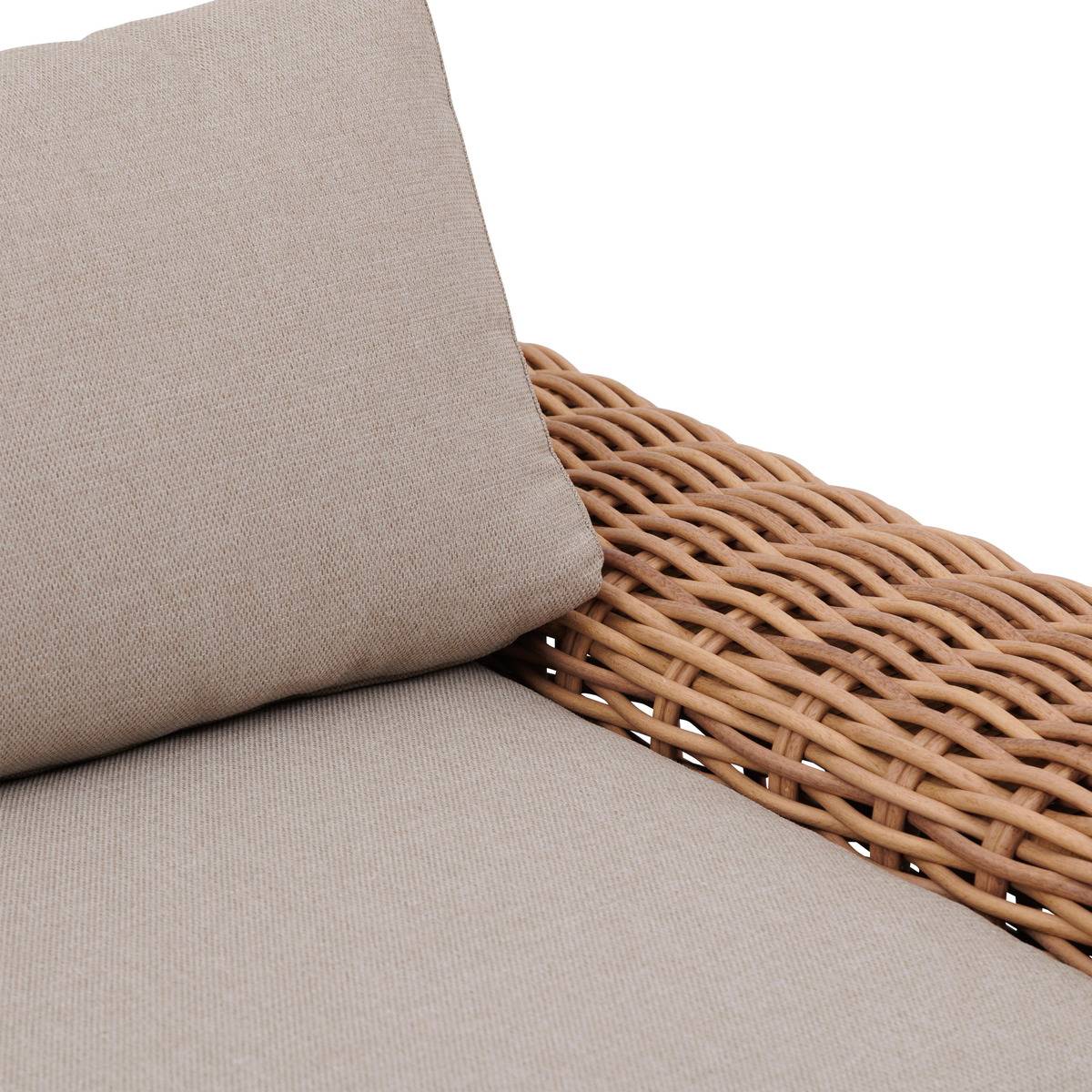 Fauteuil de jardin en résine tressée avec coussins SAVINIA tahini, HESPERIDE