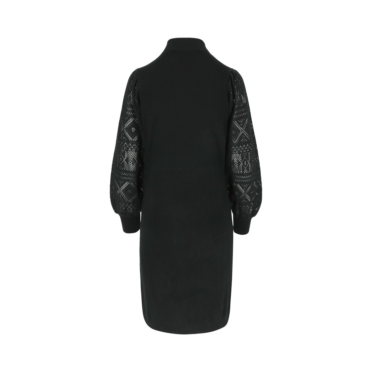 Robe pull avec manches en dentelle noir, LOLALIZA