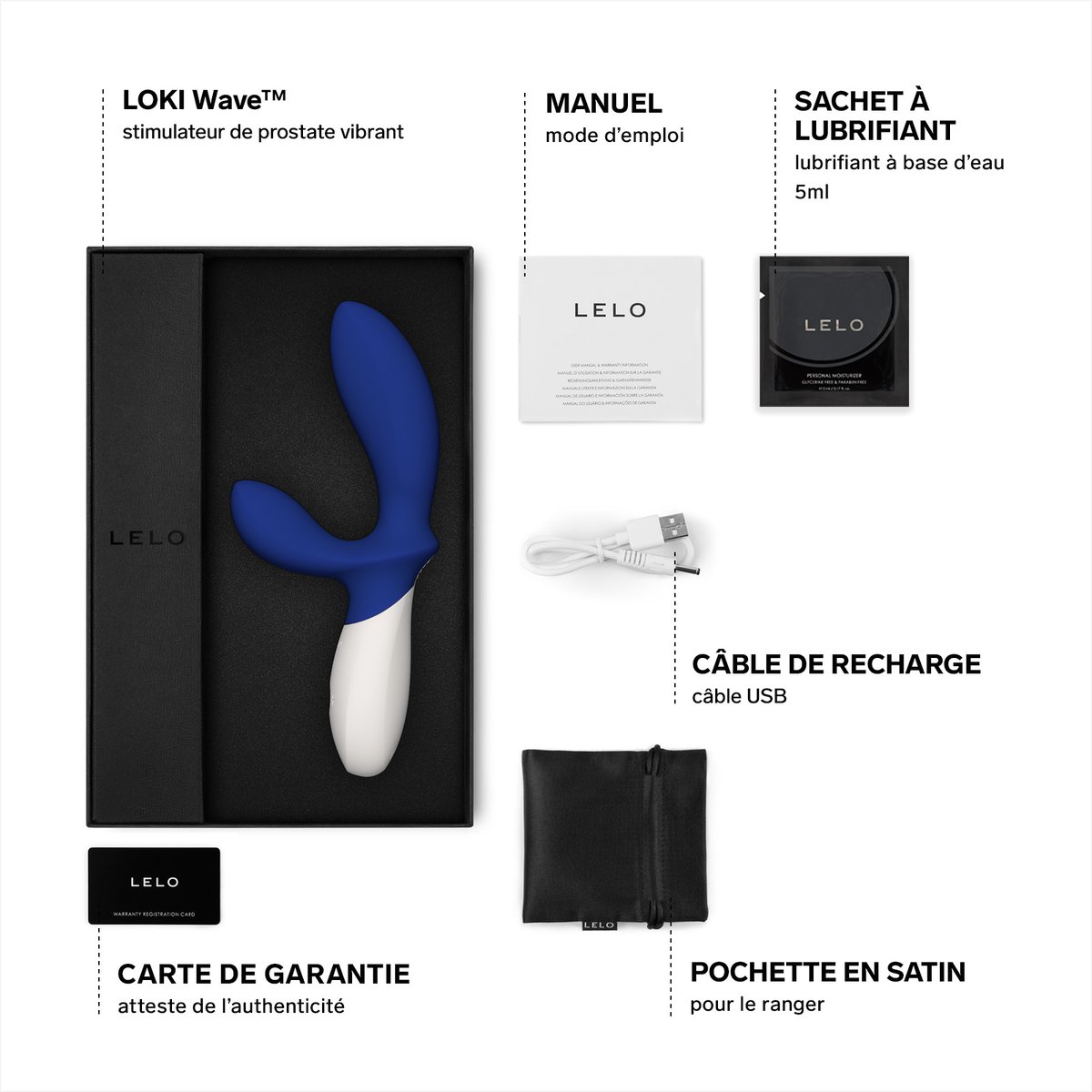 Masturbateur Homme Prostatique, LOKI Wave federal blue, LELO