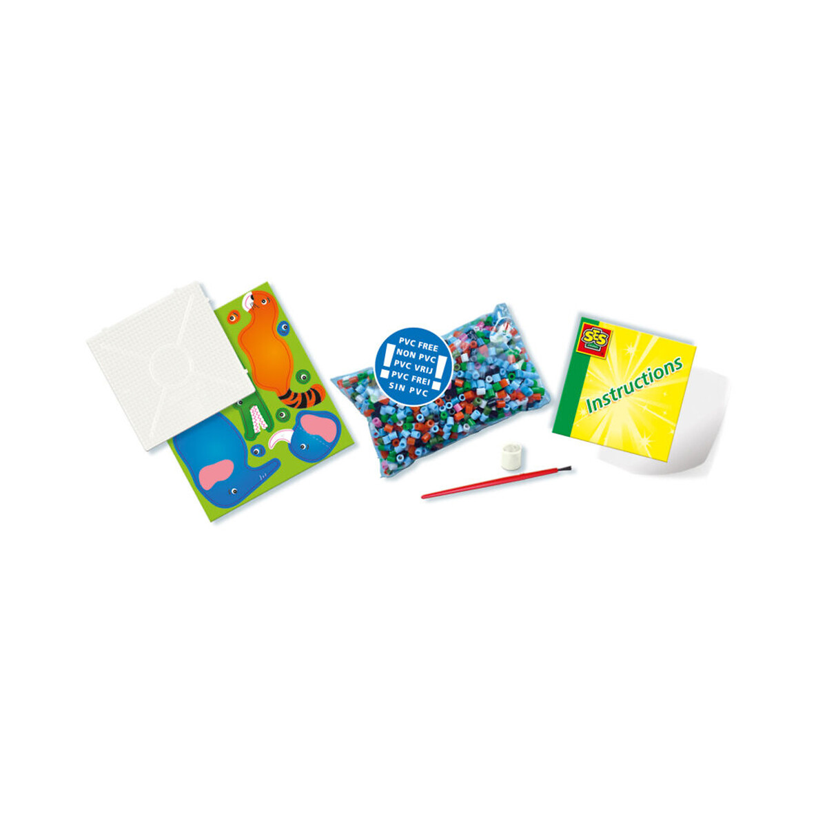 Brinquedo "Missangas 3D - animais selvagens", SES multicolor, SES