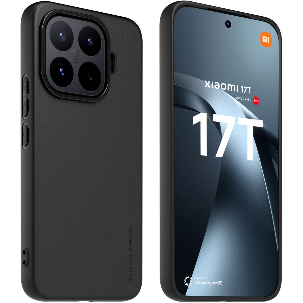 Coque Xiaomi 17T Coque premium Noir couleur unique, XIAOMI
