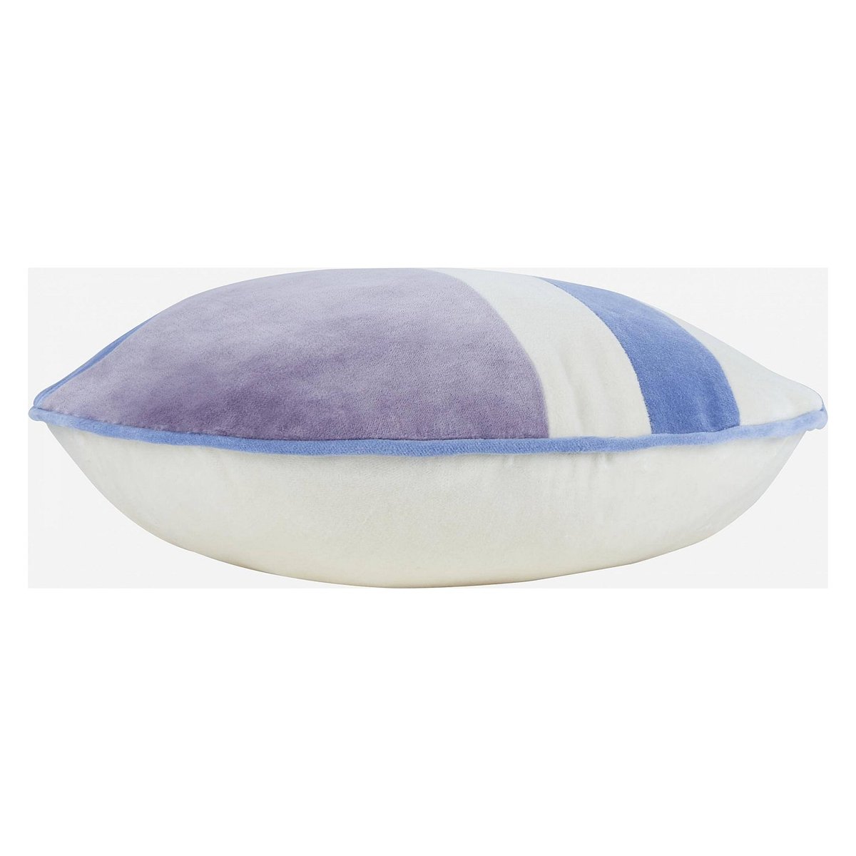 Coussin velours PRUNE violet, bleu ciel, HABITAT