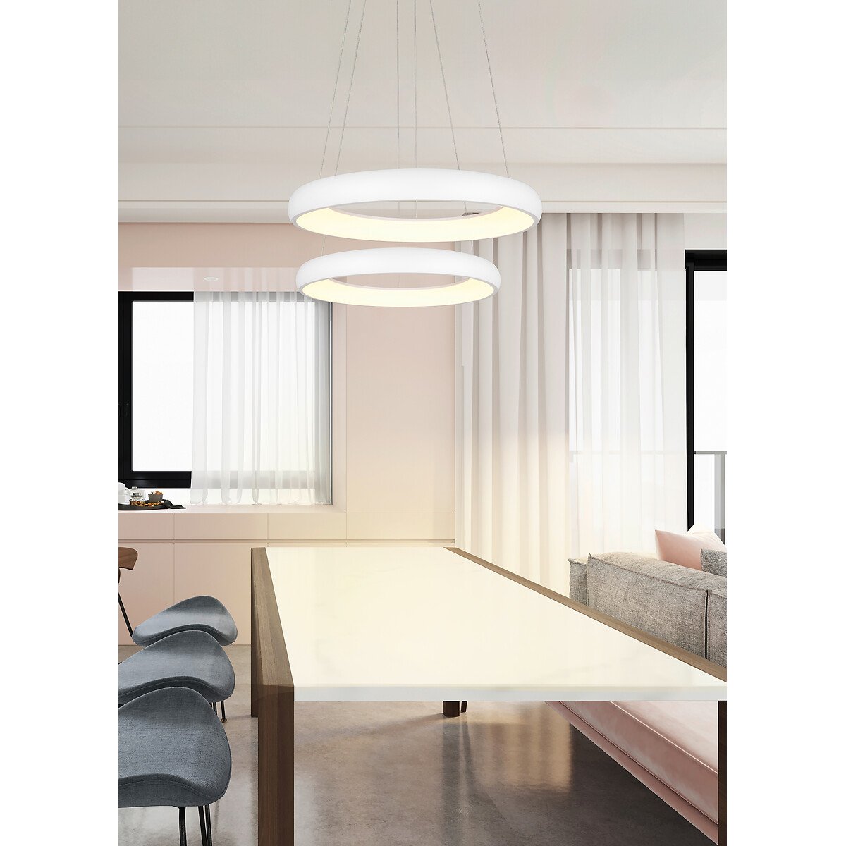 Suspensão Cardona, da Trio Lighting branco, TRIO LIGHTING
