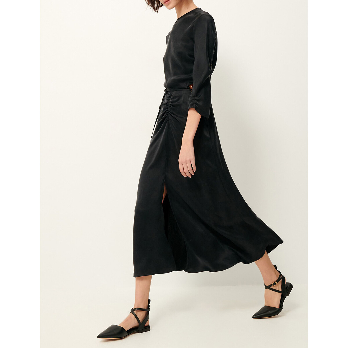 Robe midi Velvettes noir, SESSUN