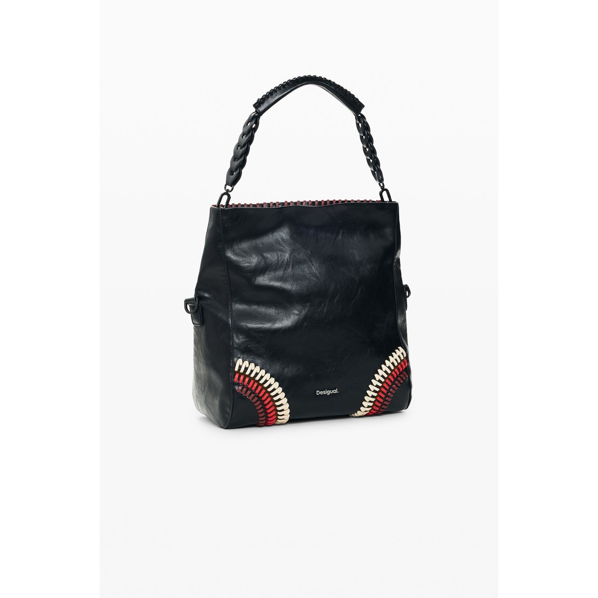 Sac effet cuir moyen noir, DESIGUAL