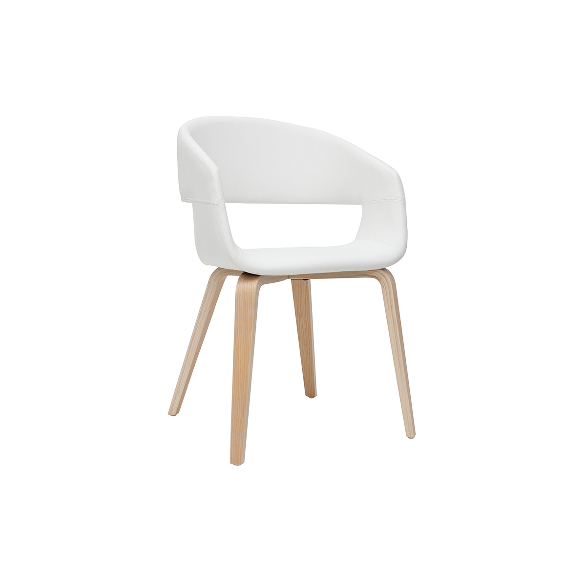Chaises design pieds bois (lot de 2) SLAM bois clair / blanc, MILIBOO