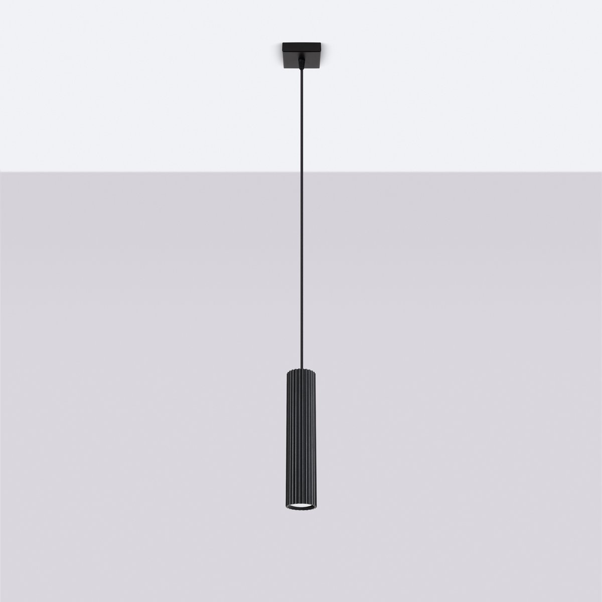 Suspension Aluminium Noir GU10 1 Karbon noir, EDEN