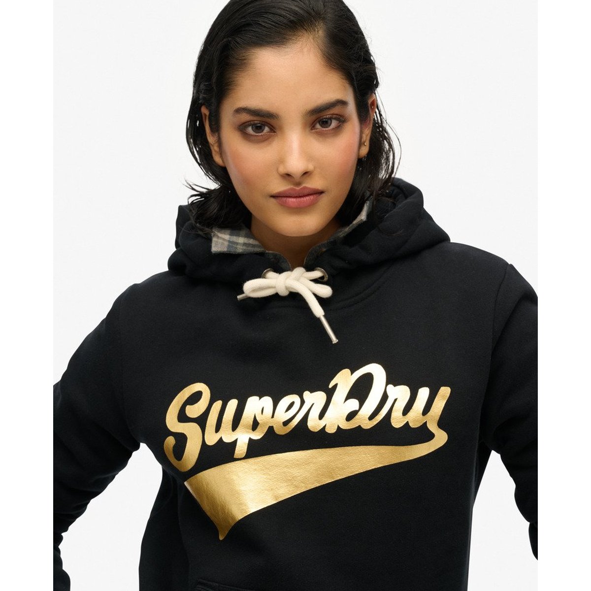 Sweat à capuche Super Athletics noir, SUPERDRY
