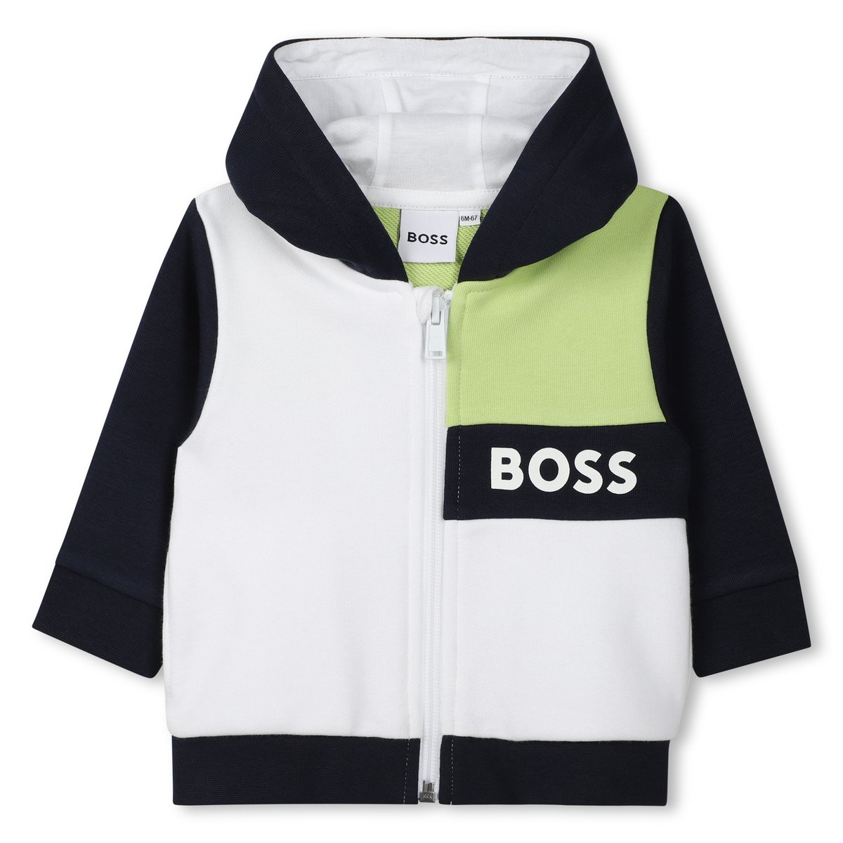 Cardigan con cappuccio bleu cargo, BOSS KIDSWEAR