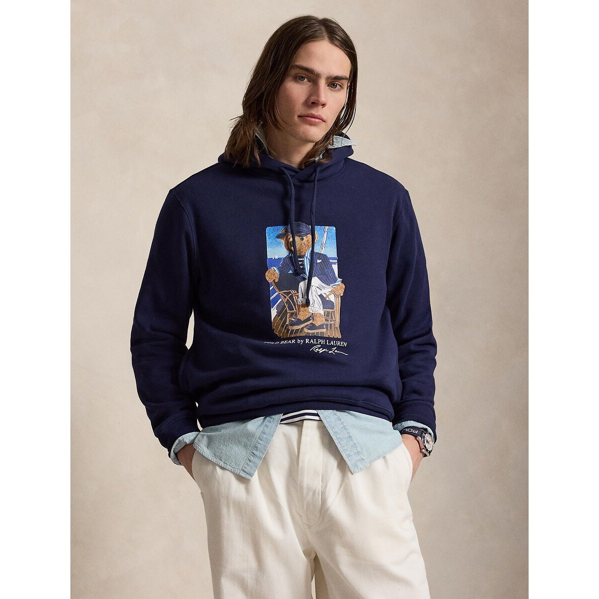 Hoodie, Polo Bear, in molton marineblauw, POLO RALPH LAUREN