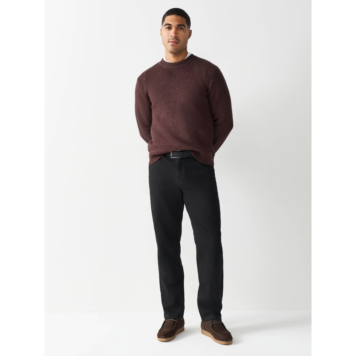 Pantalon chino motionflex avec ceinture noir, NEXT