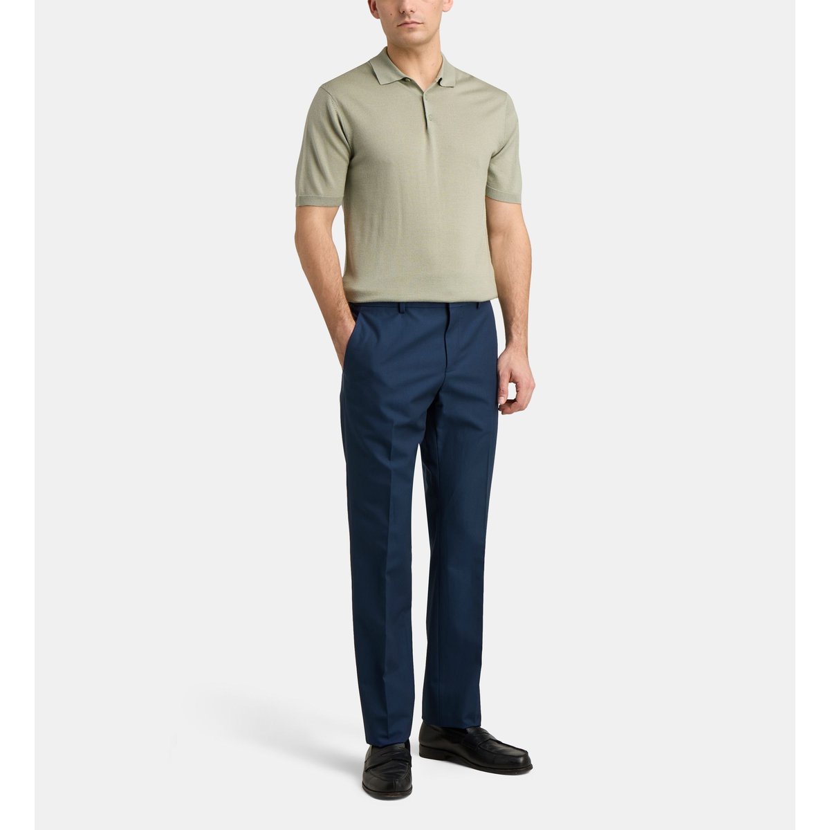 Pantalon de costume armand slim en coton bleu marine, COMPTOIR GL