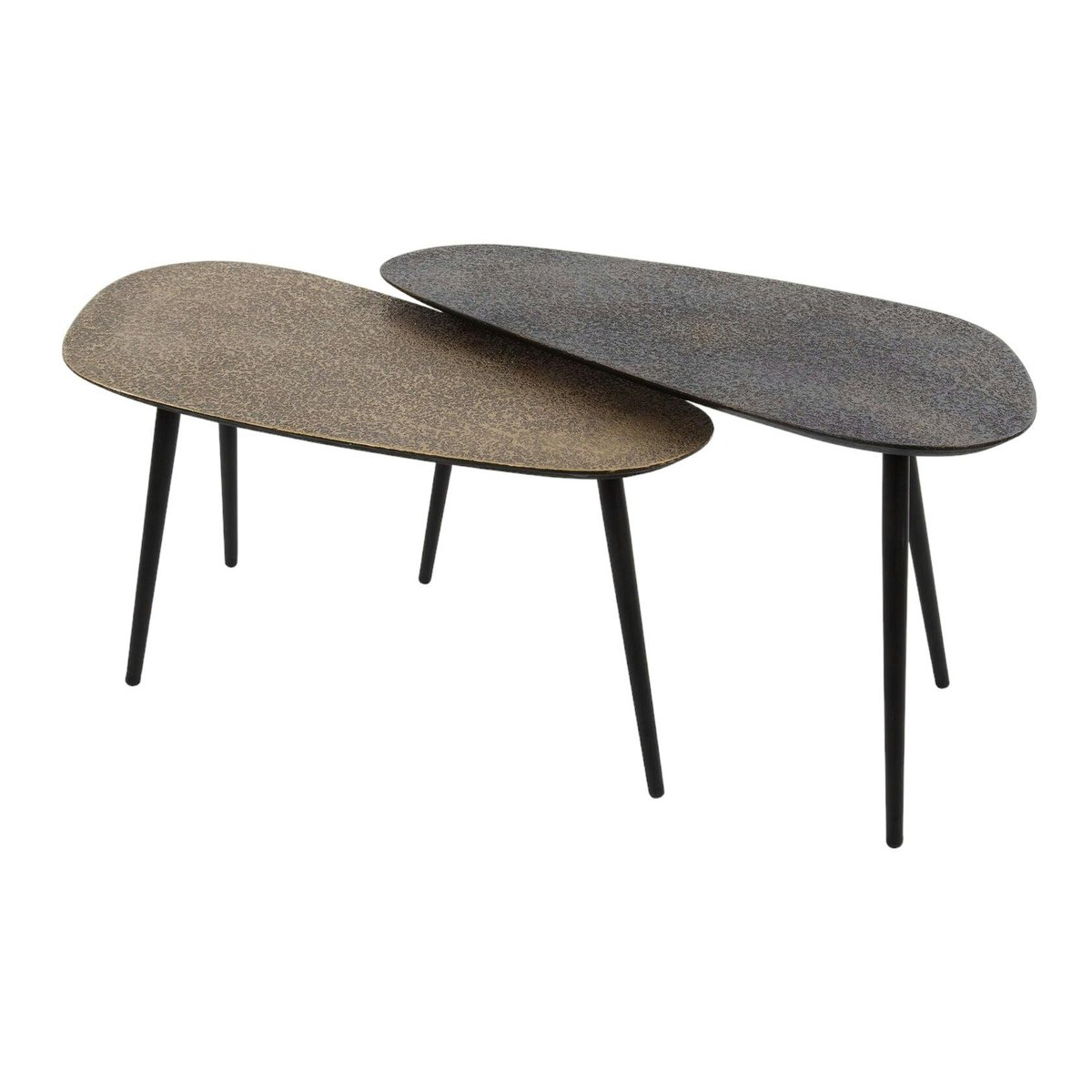 Table basse design organique couleur anthracite et cuivré (2 pièces) RALF anthracite, PIER IMPORT