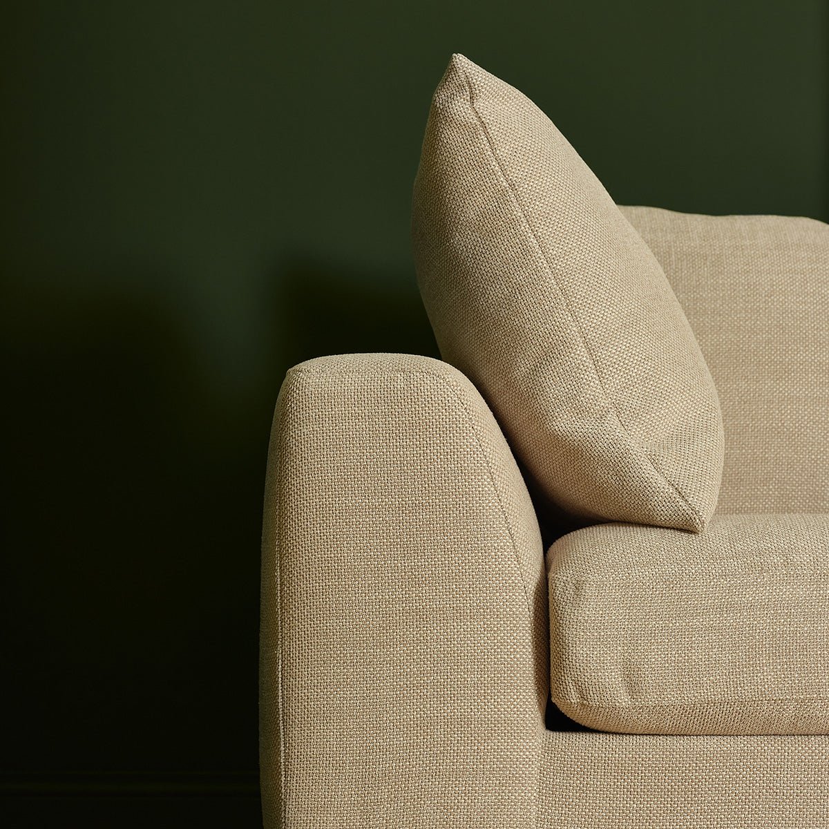 Canapé convertible 3 places en tissu texturé   EDMOND beige chiné, BERAH GETAH