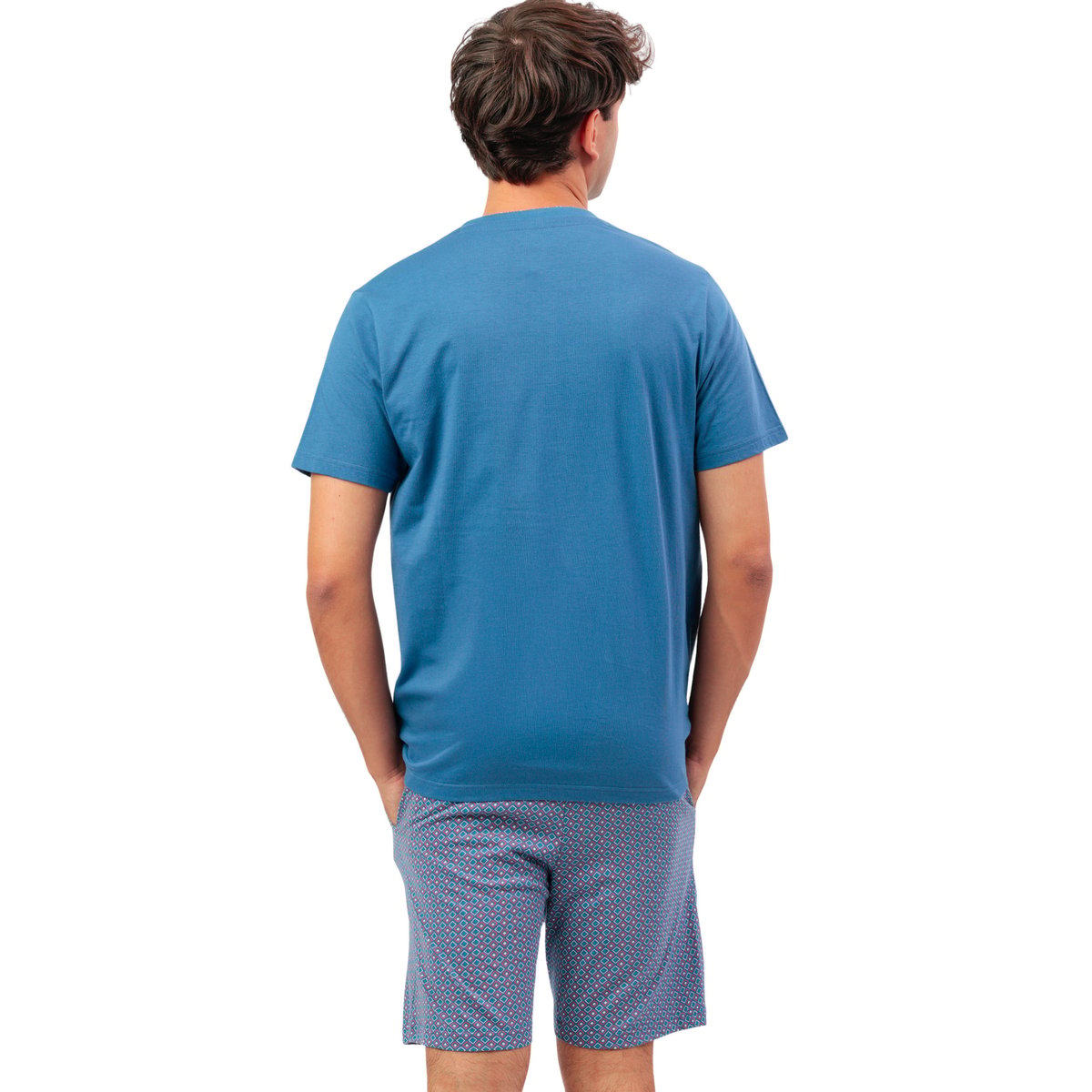 Pyjama short polo Sterling bleu, ADMAS