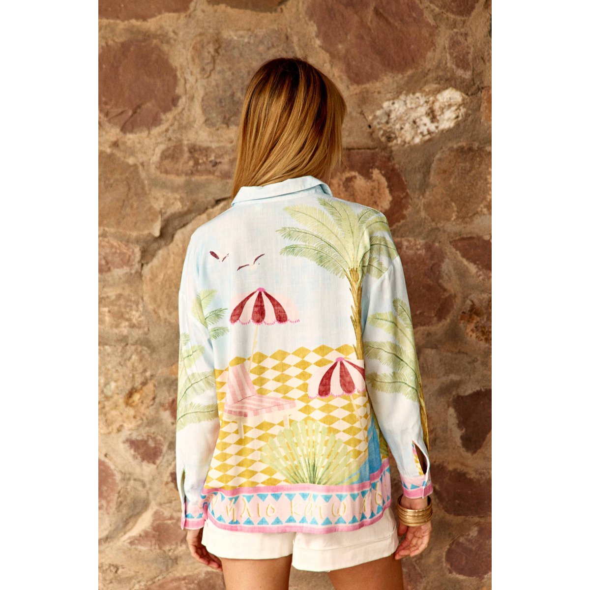 Chemisier manches longues col chemise imprimé graphique CHANIKA 20-paysage, LA PETITE ETOILE