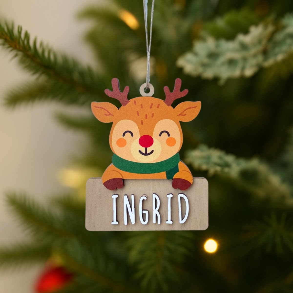 Renne de Noël personnalisable en bois marron, VINTIUN