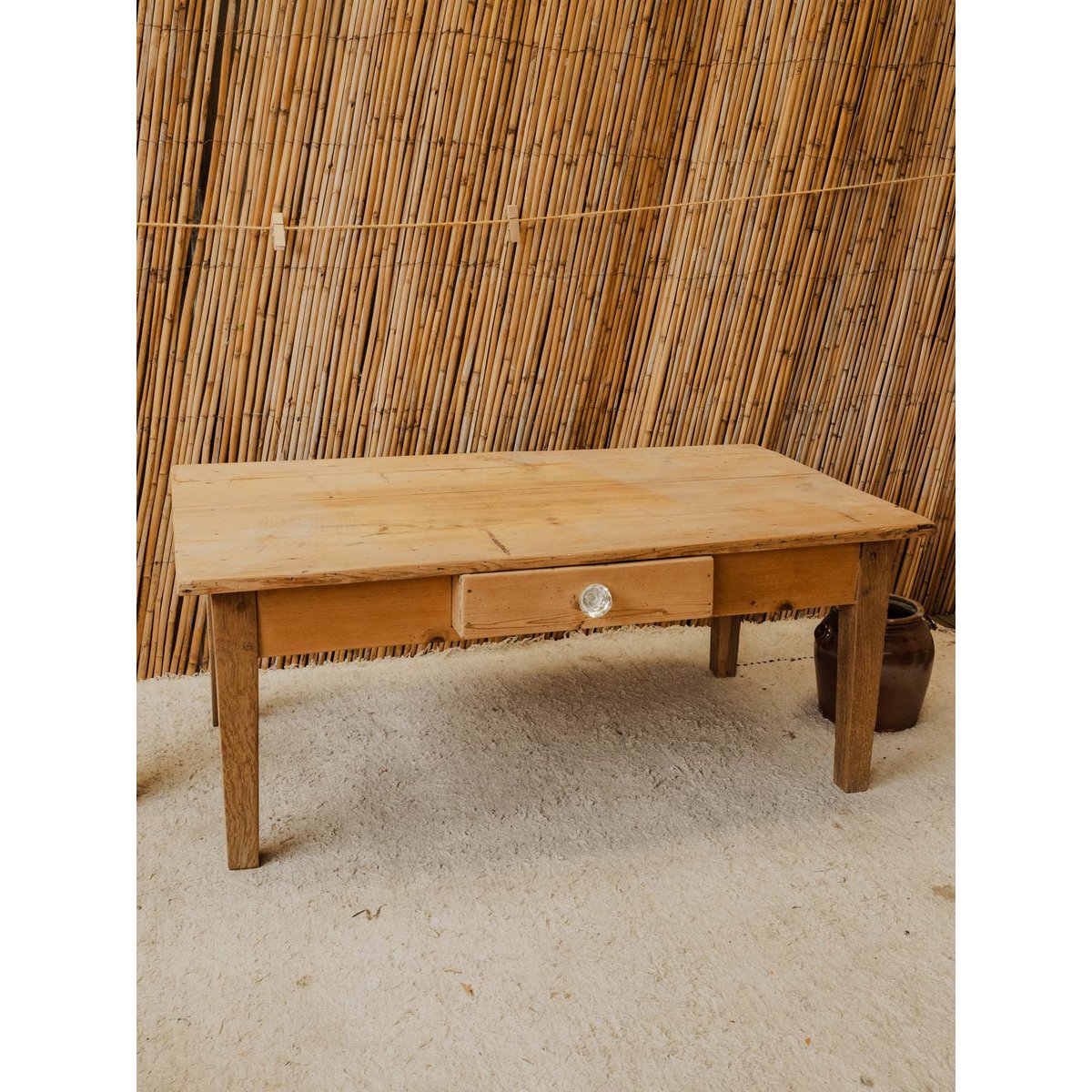 Table basse en bois Léonie N°1168 - Bon état bois clair, DEBONGOUT