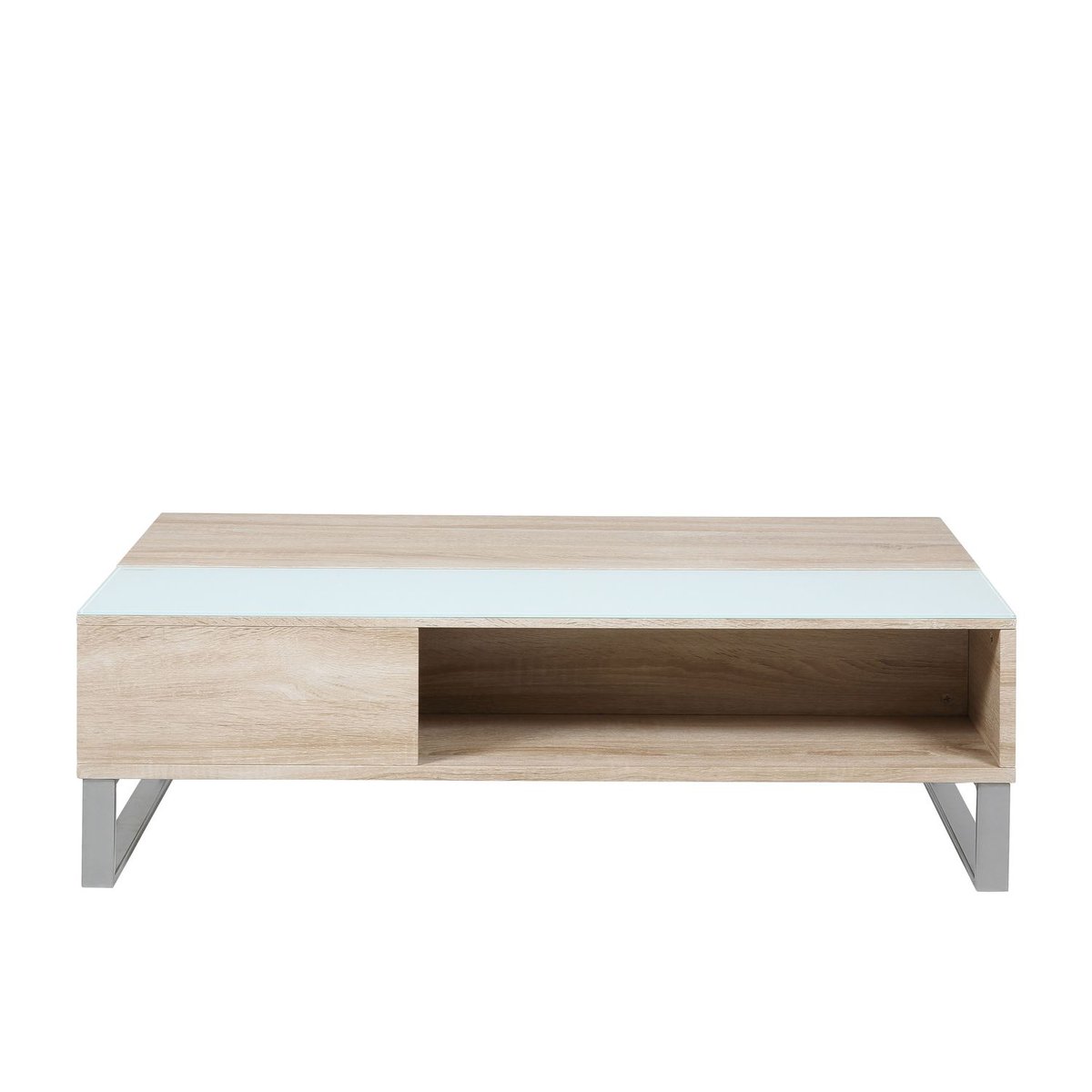 Table basse avec plateau relevable et rangement intégré AZÉLA beige, TOILINUX