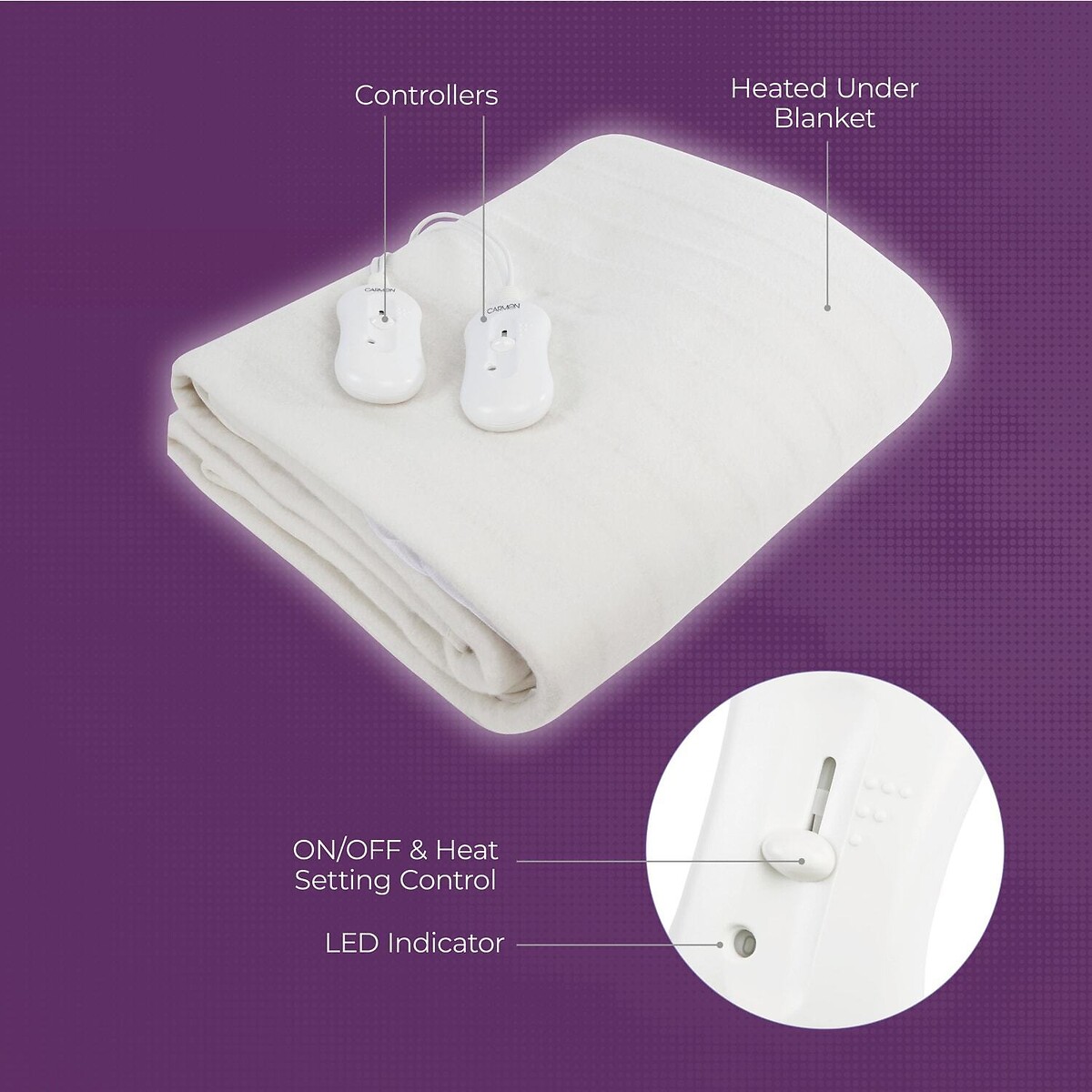 King Fitted Electric Blanket white, CARMEN