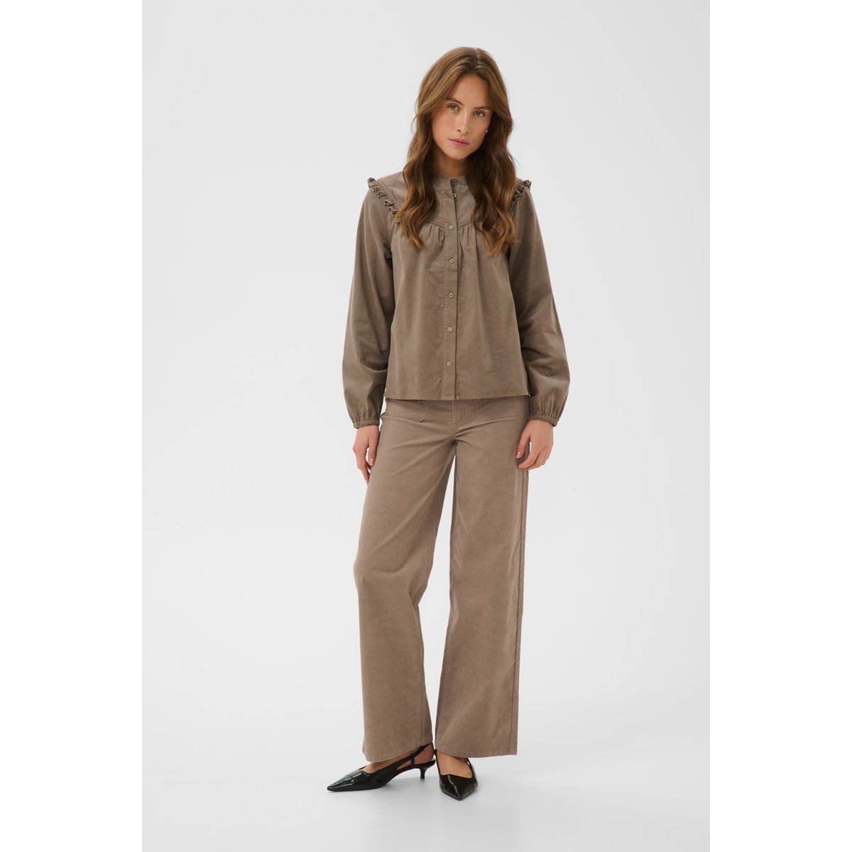 Pantalon casual beige desert taupe, KAFFE