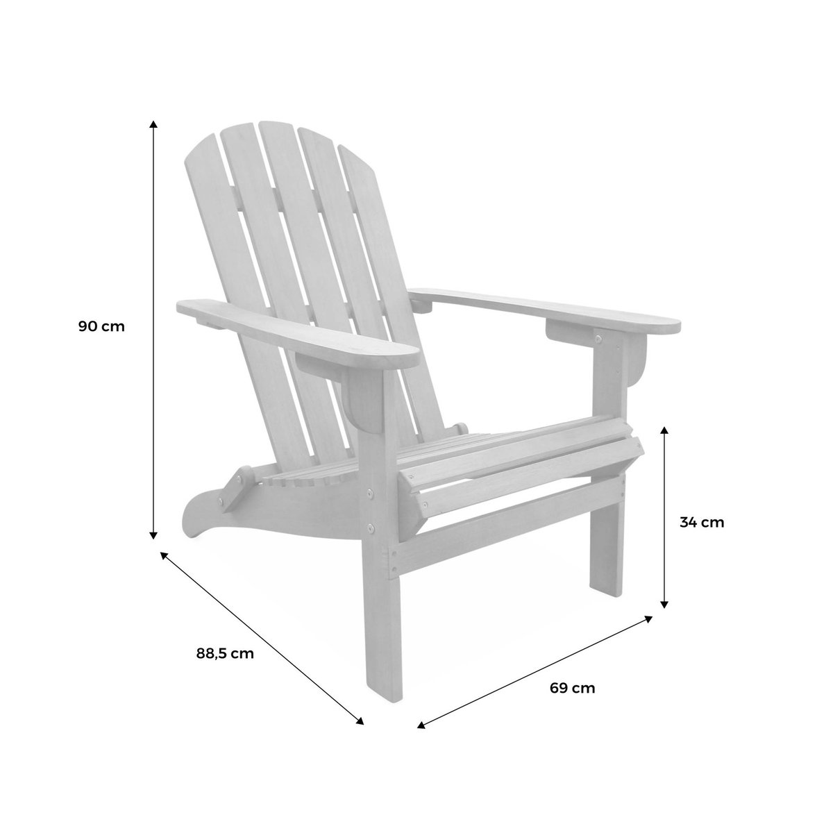 Fauteuil de jardin bois d'eucalyptus (lot de 2) ADIRONDACK SALAMANCA X2 bois, SWEEEK