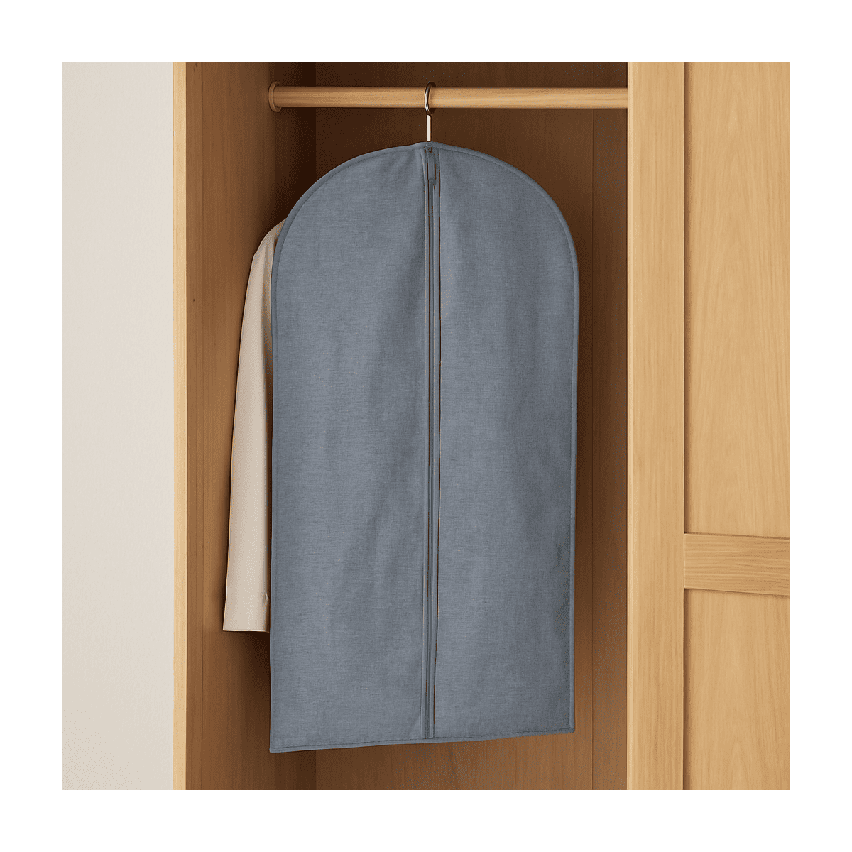 Housse de protection vêtement en tissu effet lin gris - H100 cm gris, CALICOSY