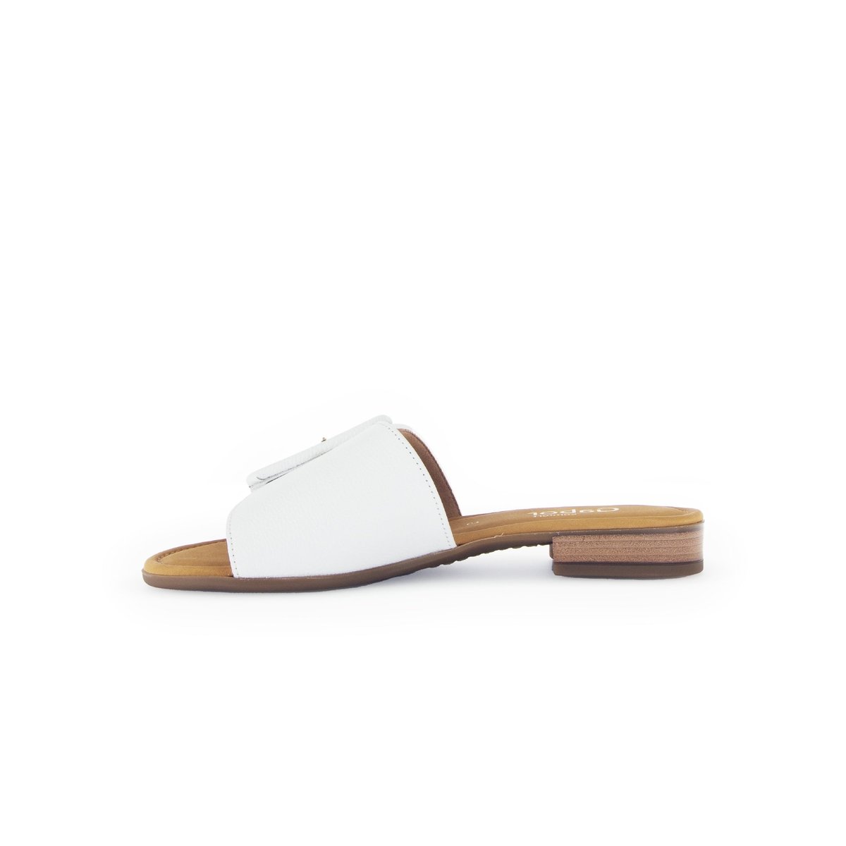 Mules en  à talon décroché effet galvanisé blanc, GABOR