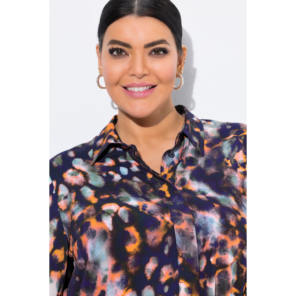 Robe chemisier longueur midi, poches marine, ULLA POPKEN