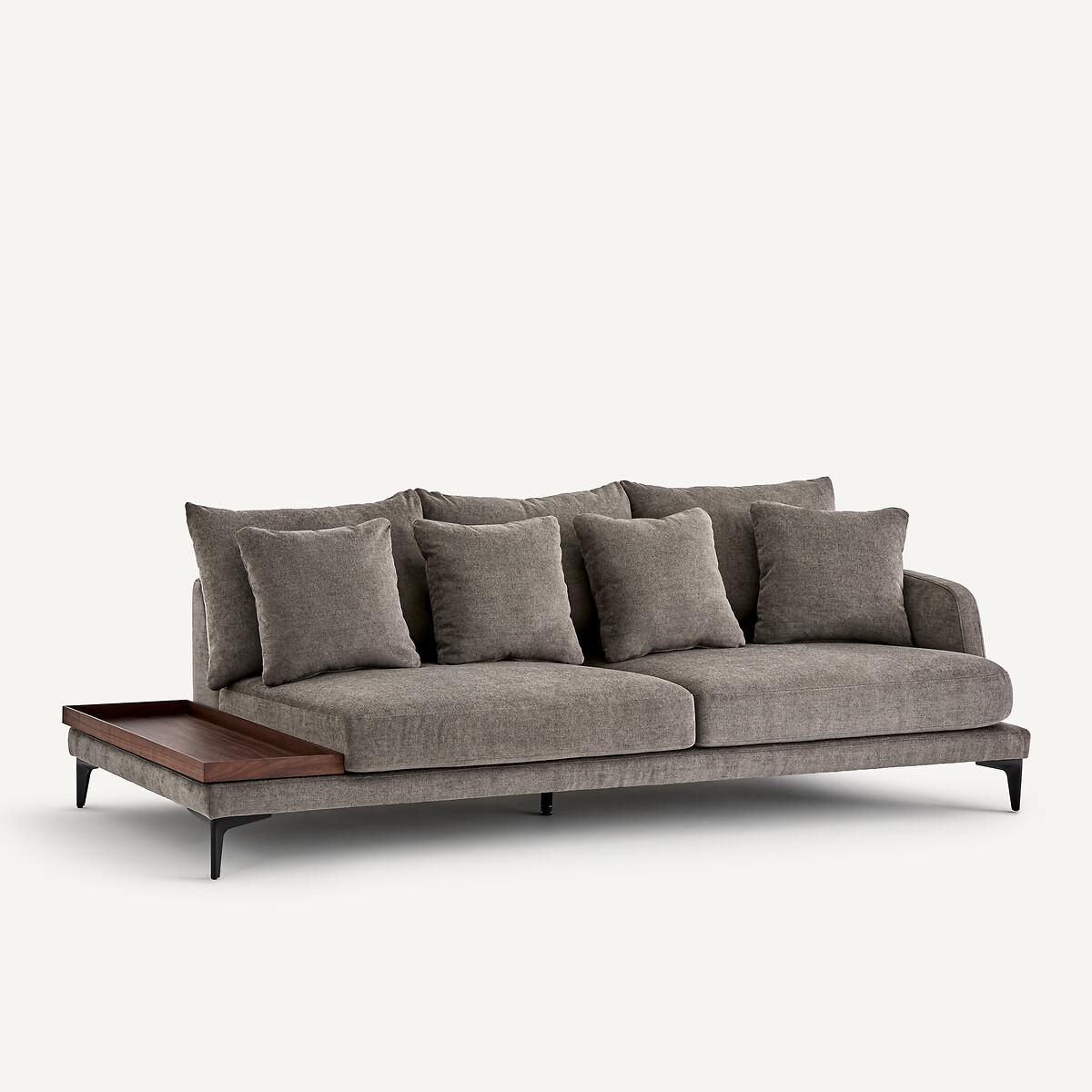 Demi-canapé avec plateau, en polyester mélangé, MODERNISTE gris stone, EMMANUEL GALLINA X AM.PM
