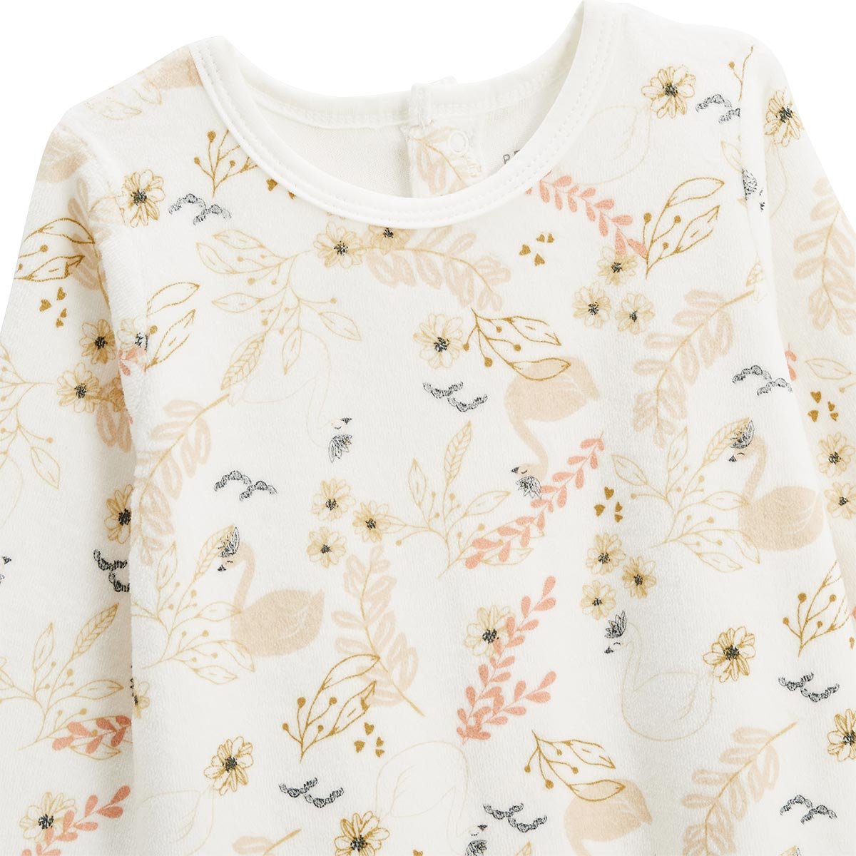 Lot de 2 pyjamas bébé en velours Swan ocre, PETIT BEGUIN