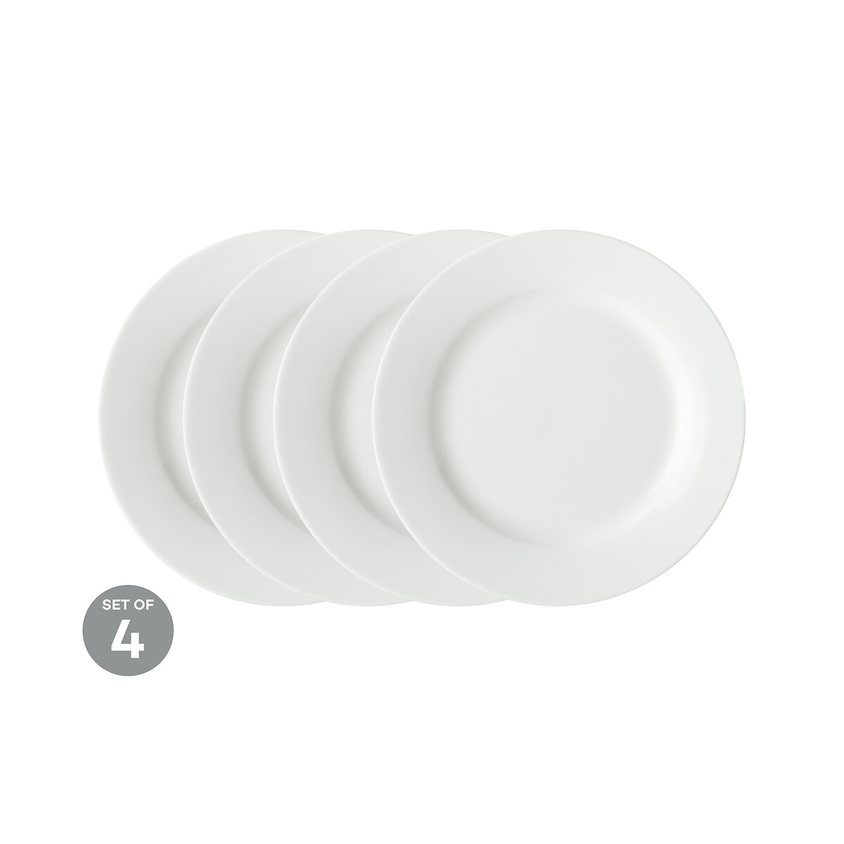 Set of 4 White Basics Plate Set white, MAXWELL WILLIAMS