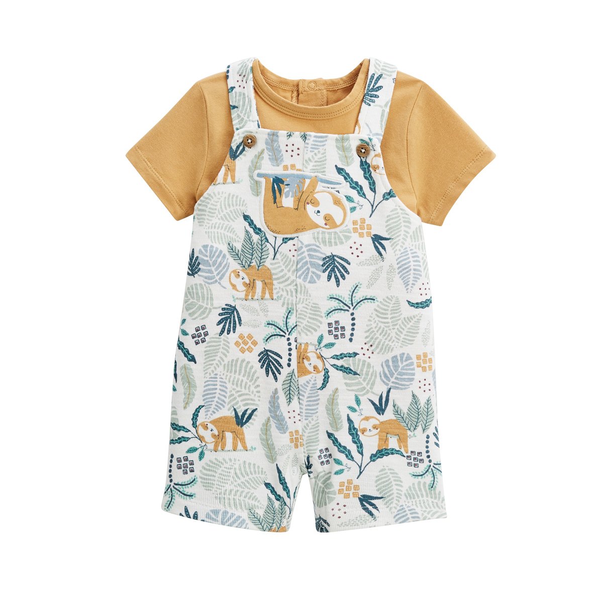 Ensemble salopette bébé et t-shirt Baroudeur ecru, PETIT BEGUIN