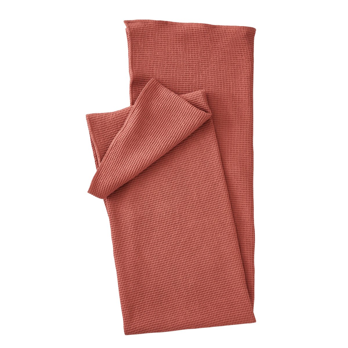 Couvre-lit nid d'abeille gaufrette terracotta, VERTBAUDET