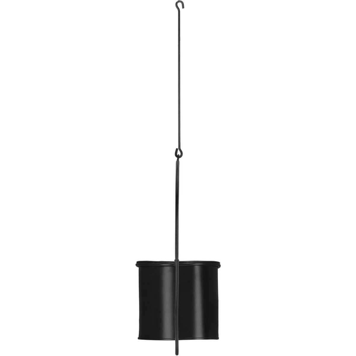 Jardinière déco ronde d'intérieur en métal noir A suspendre noir, JARDINDECO