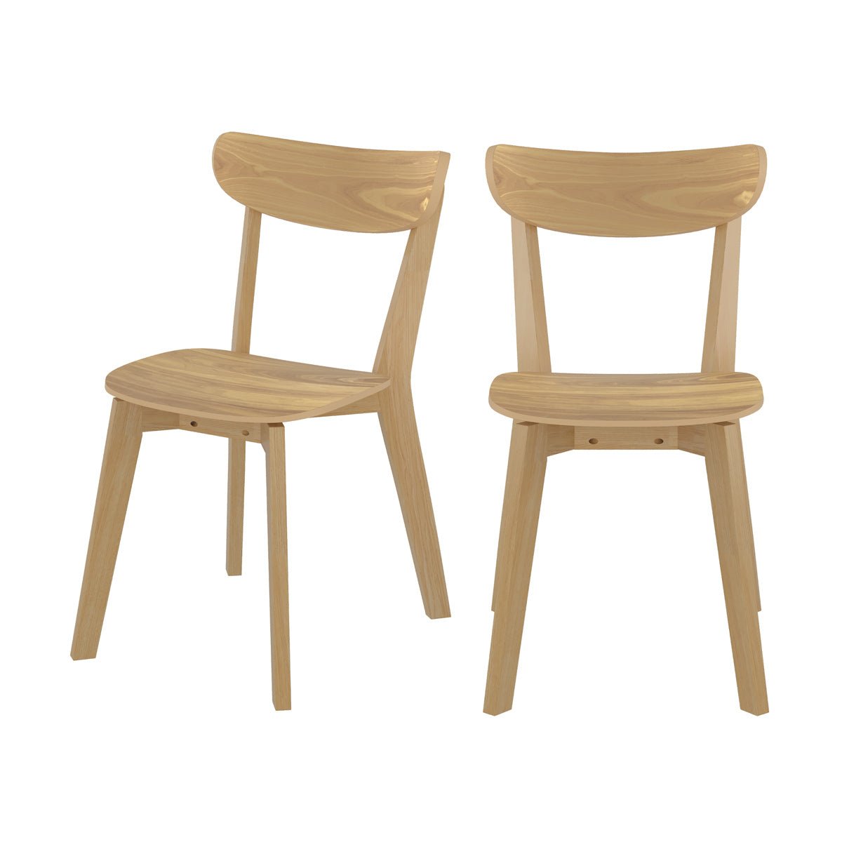 Lot de 2 chaises en bois - TABATA bois clair, MAISON PAVANE